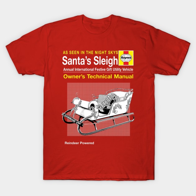 Santas Sleigh Christmas Haynes Manual T-Shirt by Bevatron